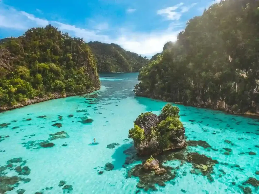 Karst islets in a Misool lagoon