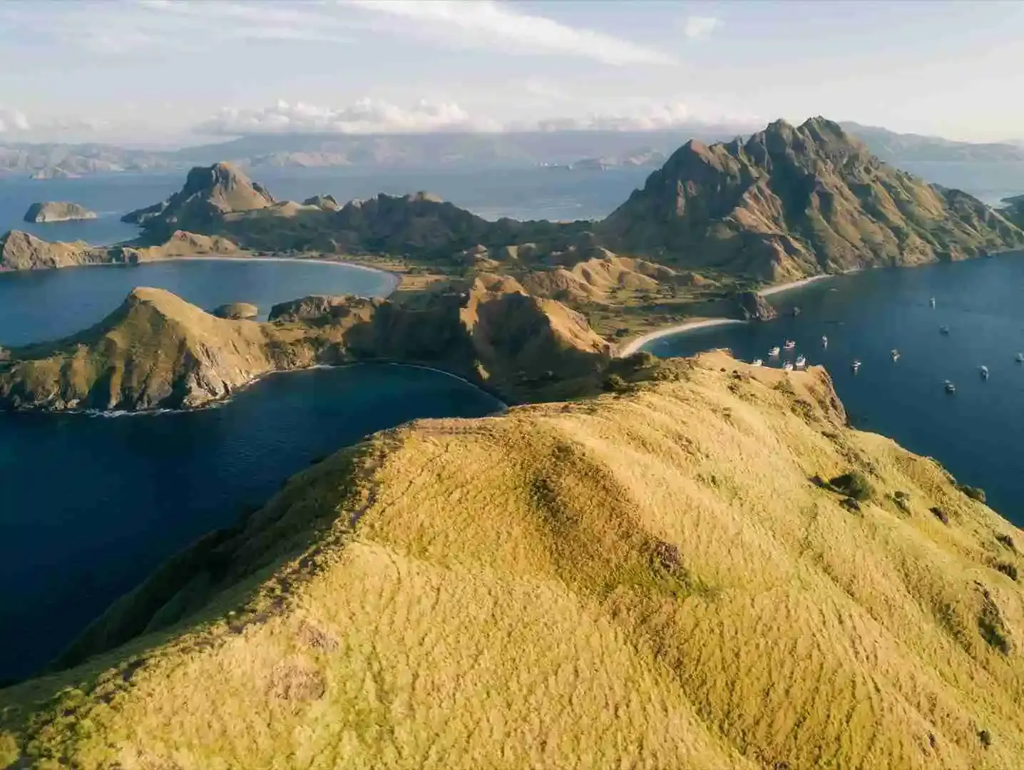 Padar Island viewpoint over three bays
